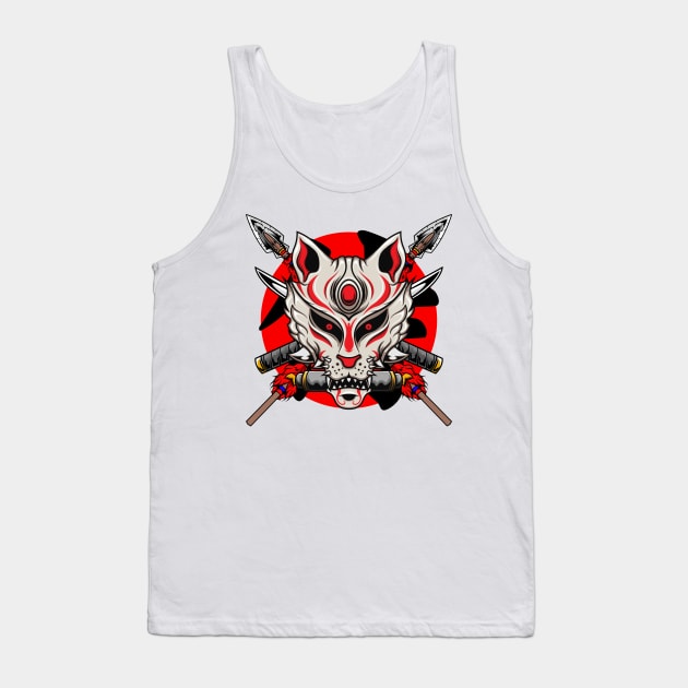 Kitsune Mask-1 Tank Top by Harrisaputra